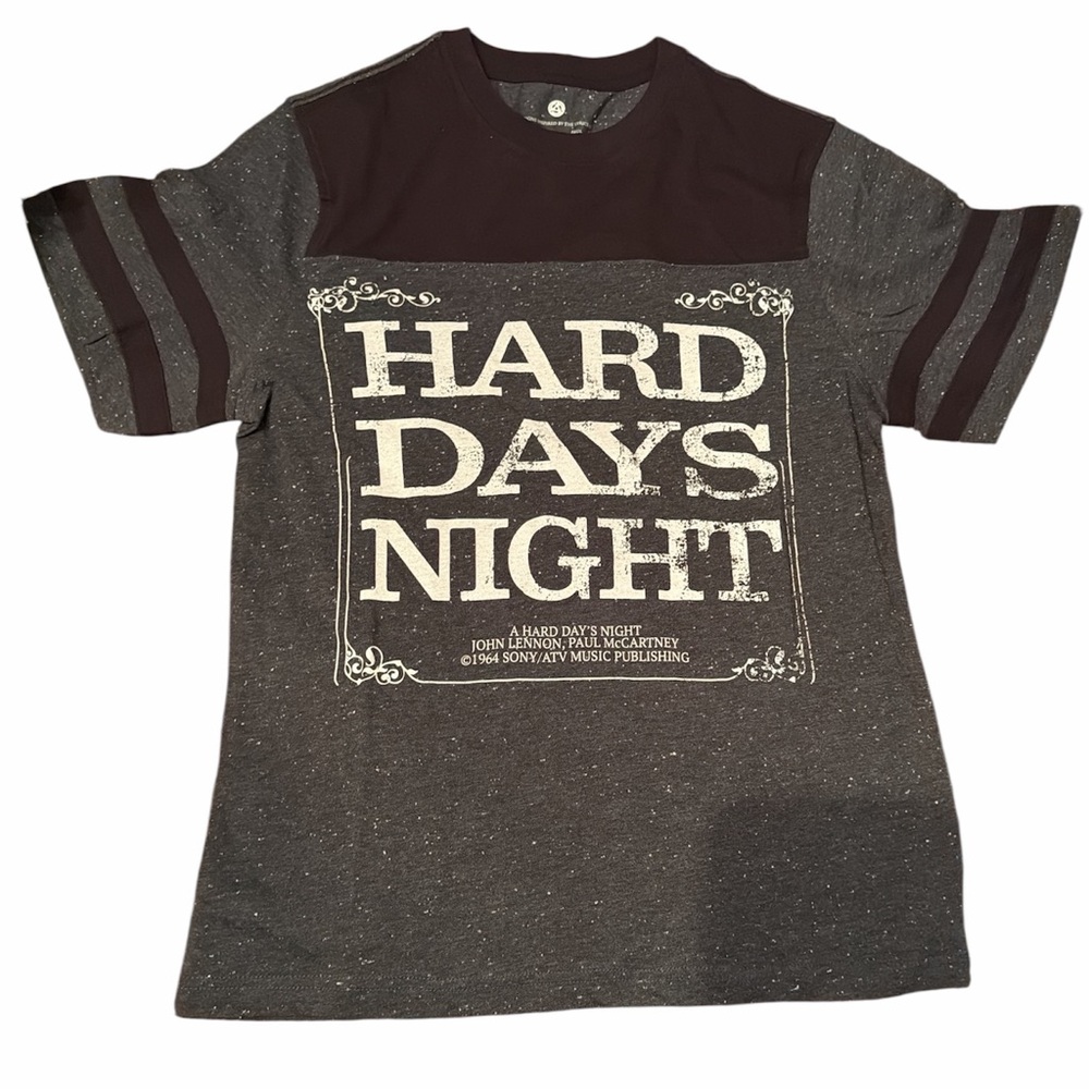 THE BEATLES Official HARD DAYS NIGHT Lennon McCartney Lyrics T-Shirt Size Small